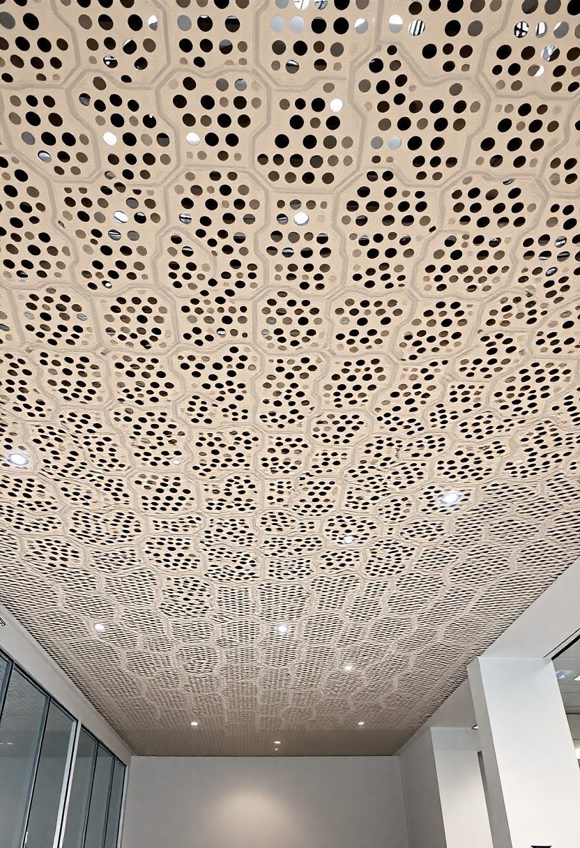 Modern Office False Ceiling Design Ideas: Perforated Metal Ceiling Designs