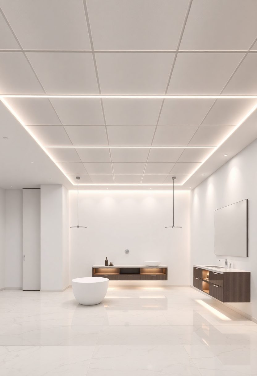 Modern Bathroom False Ceiling Design Ideas: Suspended Ceiling Panels for a Contemporary Look