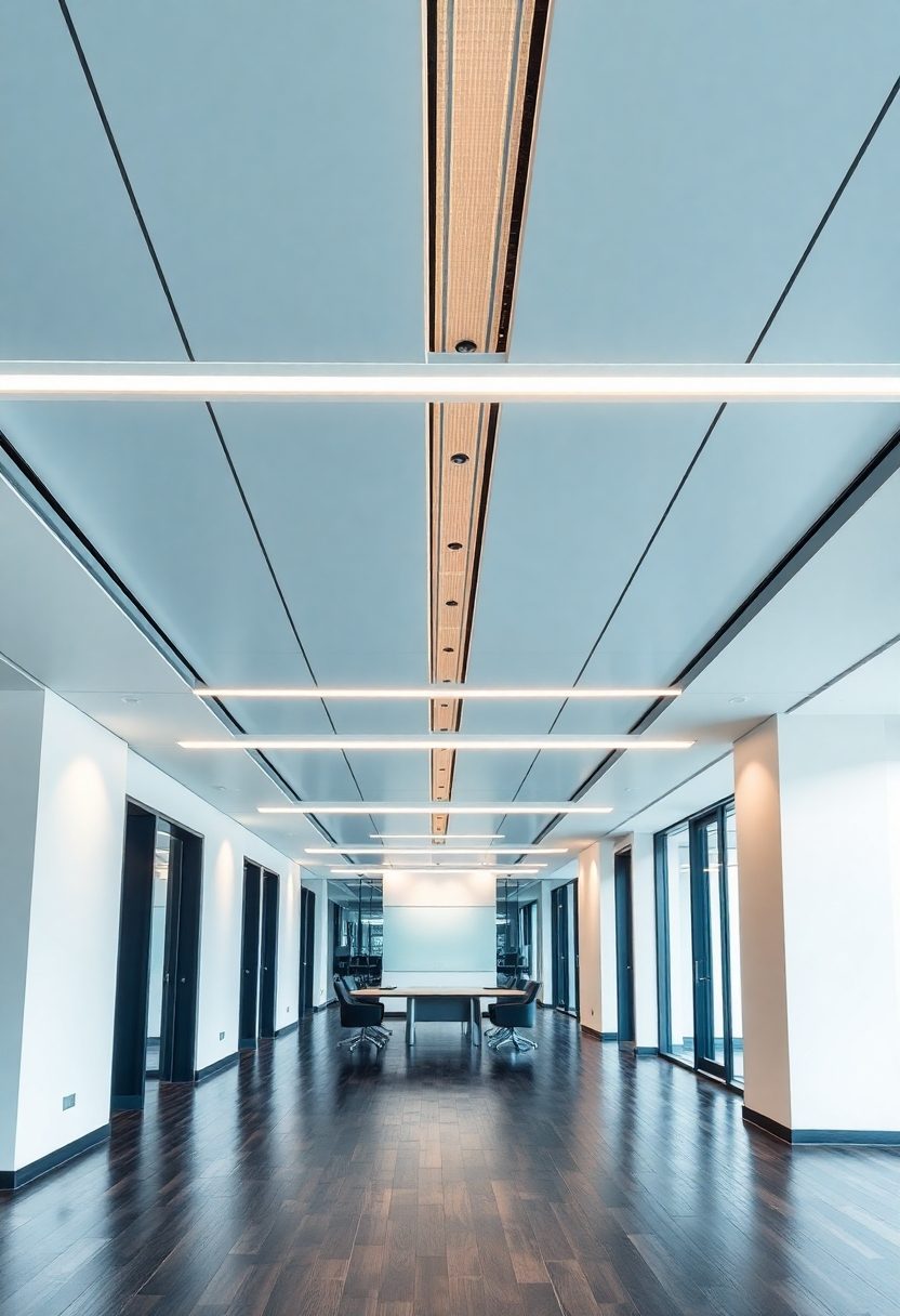 Modern Office False Ceiling Design Ideas: Trendy Linear Ceiling Systems