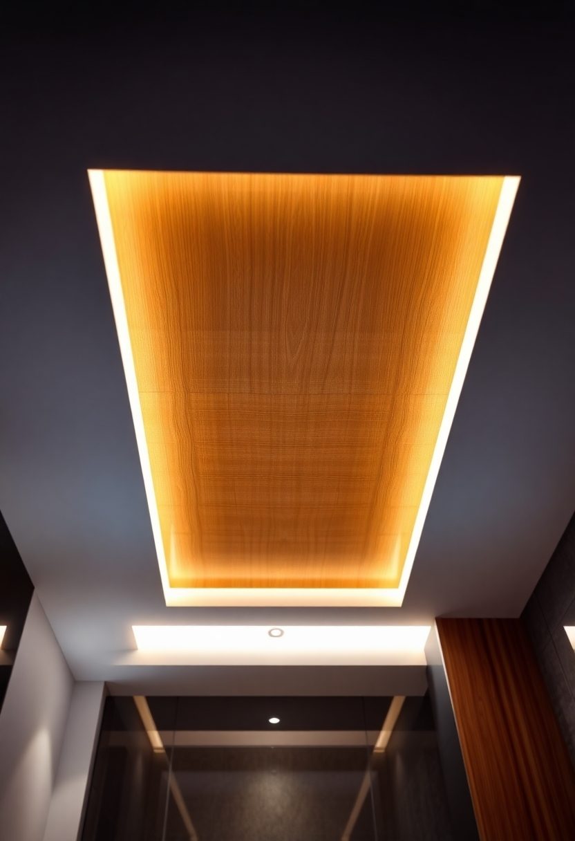 Modern Bathroom False Ceiling Design Ideas: Wooden Accents in Modern False Ceiling Designs