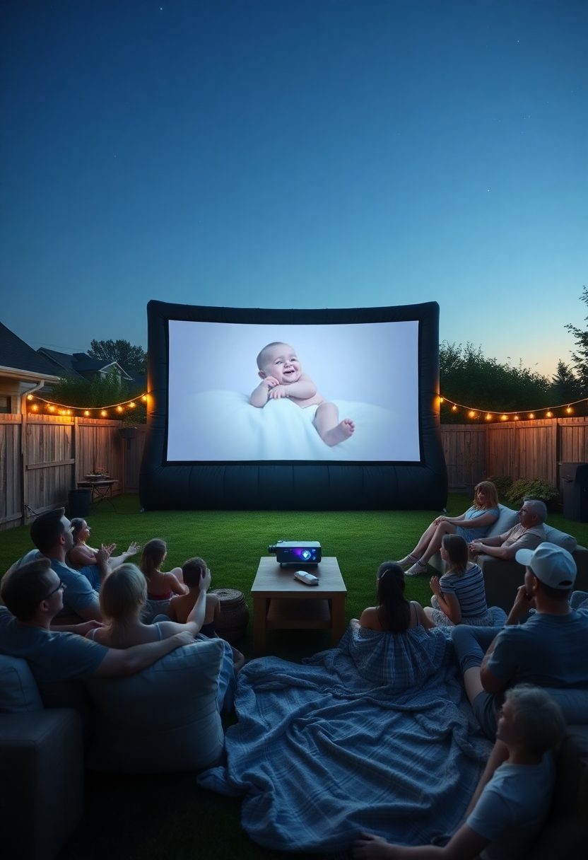 August Baby Shower Ideas: Outdoor Movie Night Under The Stars