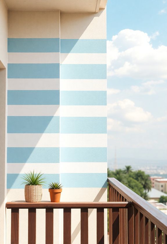 Balcony Wall Painting Ideas: DIY Striped Wall Designs