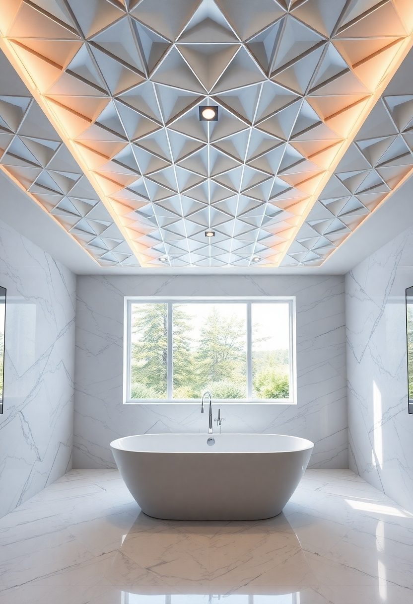 Modern Bathroom False Ceiling Design Ideas: Geometric Patterns to Enhance Bathroom Aesthetics