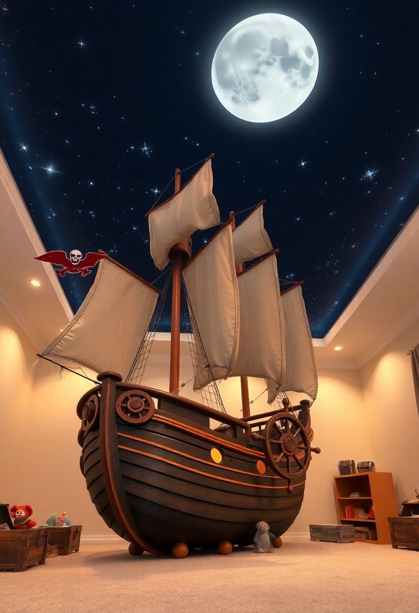 Kids Room False Ceiling Designs Ideas: Pirate Ship Themed False Ceiling