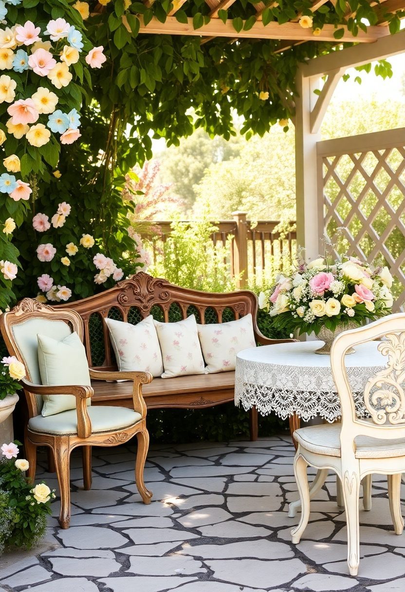 August Baby Shower Ideas: Vintage Garden Furniture