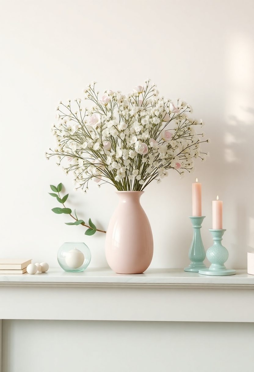 Spring Mantel Decorating Ideas: Pastel Color Schemes