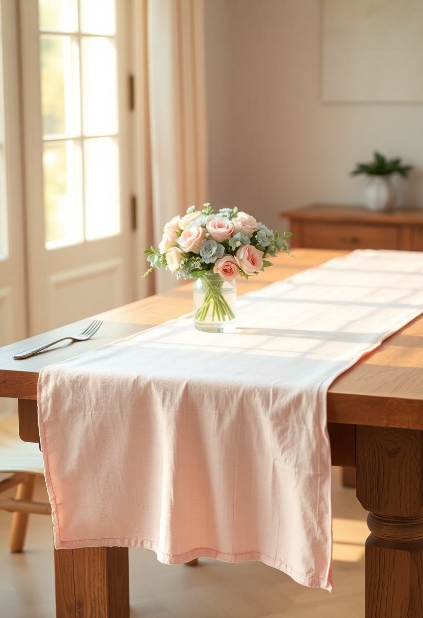 Floral Home Decor Ideas: Pastel Colored Table Runners