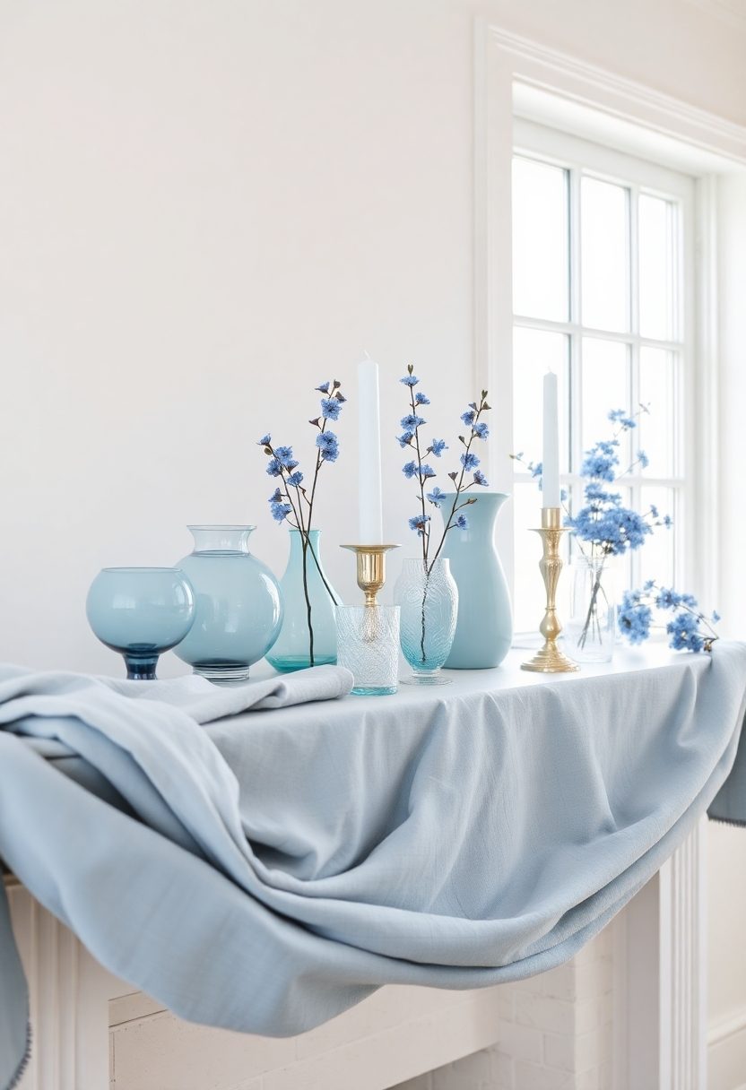 Spring Mantel Decorating Ideas: Elegant Monochromatic Styles