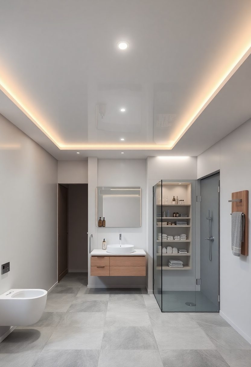 Modern Bathroom False Ceiling Design Ideas: Space-Saving False Ceiling Designs With Storage