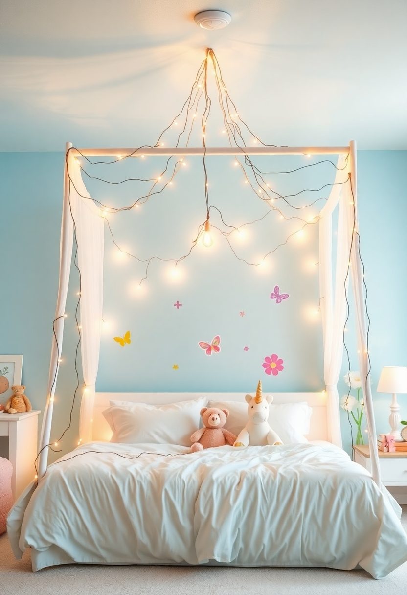 DIY Kids Room Decor Ideas: DIY String Light Canopies