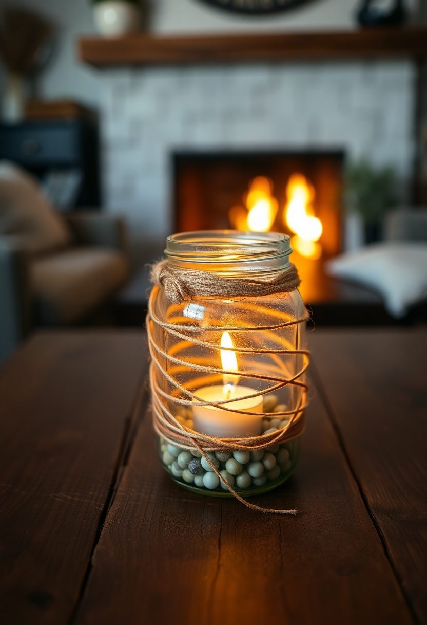 DIY Home Decor Craft Ideas: Mason Jar Candle Holder