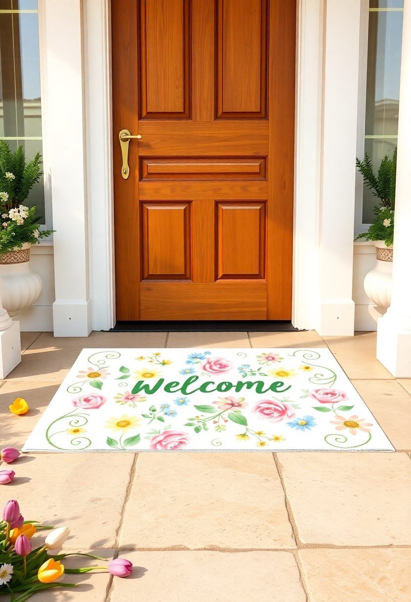 Spring Porch Decor Ideas: Welcoming Mat Ideas