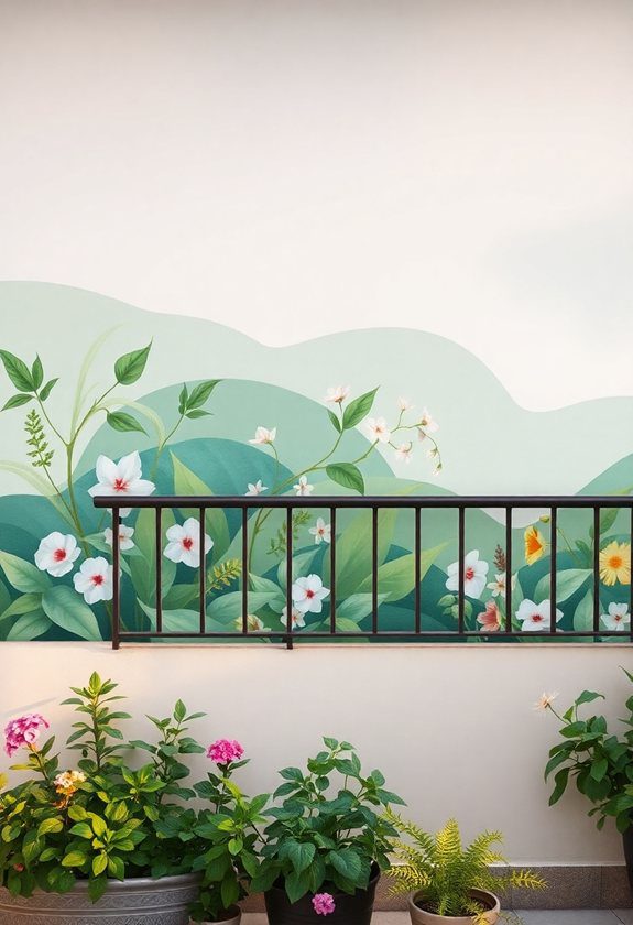 Balcony Wall Painting Ideas: Nature-Inspired Murals