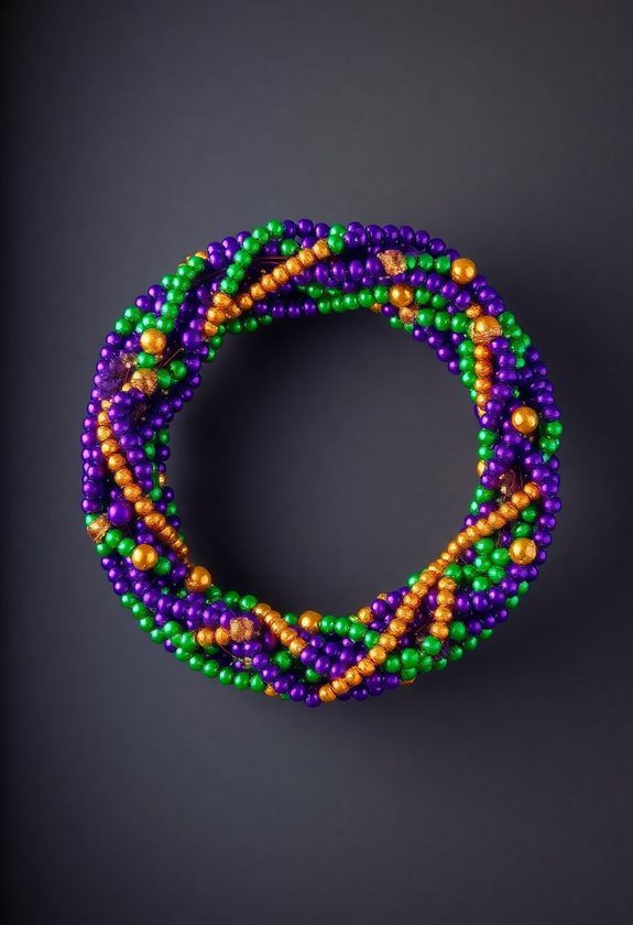 Mardi Gras Wreath Design Ideas: Beaded Mardi Gras Wreath Design