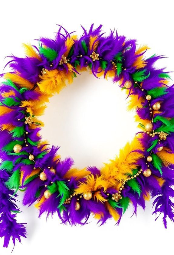 Mardi Gras Wreath Design Ideas: Mardi Gras Feather Boa Wreath