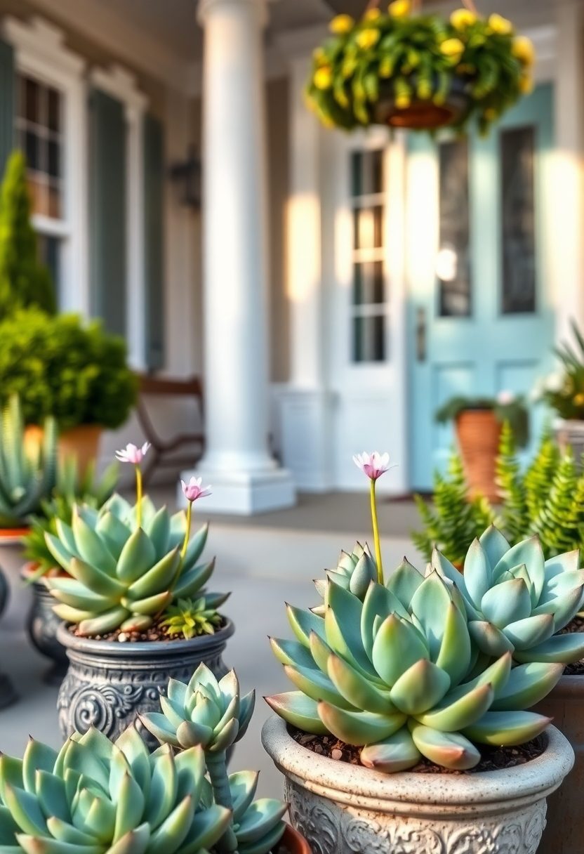 Spring Porch Decor Ideas: Springtime Succulents