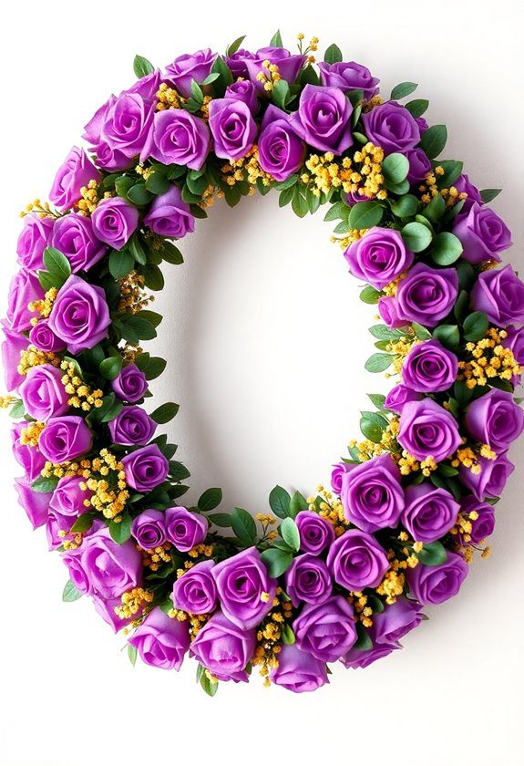 Mardi Gras Wreath Design Ideas: Purple Green and Gold Floral Wreath