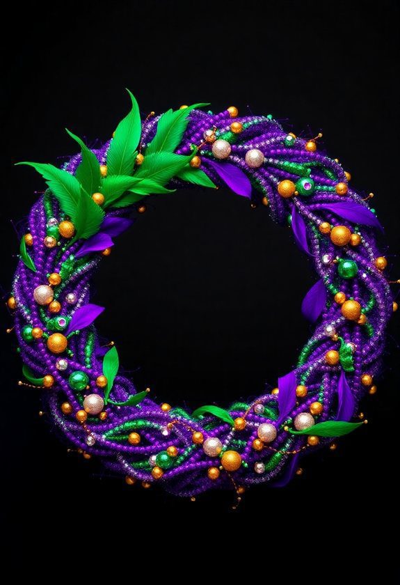 Mardi Gras Wreath Design Ideas: Glittery Mardi Gras Wreath