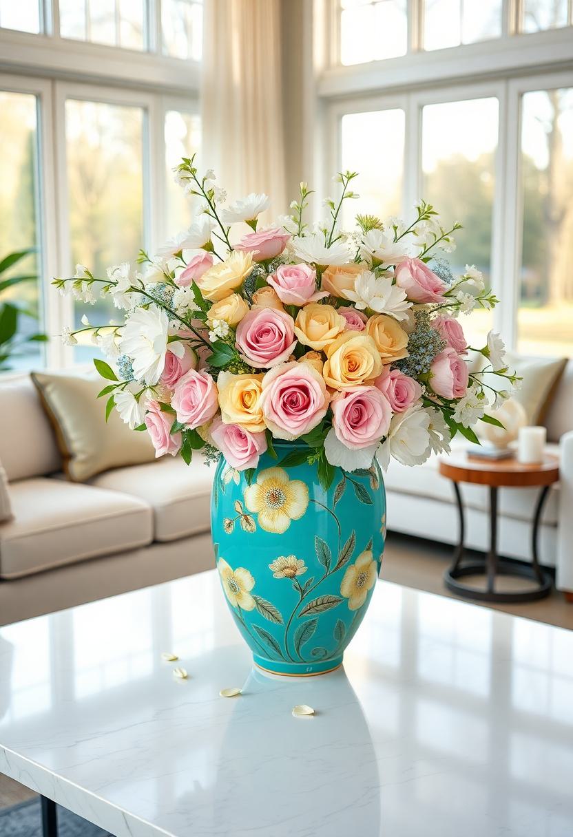 Floral Home Decor Ideas: Colorful Ceramic Vases