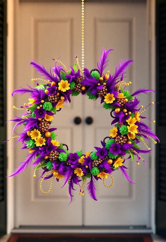 Mardi Gras Wreath Design Ideas: New Orleans Style Wreath