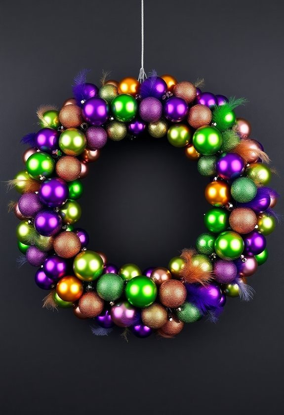 Mardi Gras Wreath Design Ideas: Mardi Gras Ball Wreath