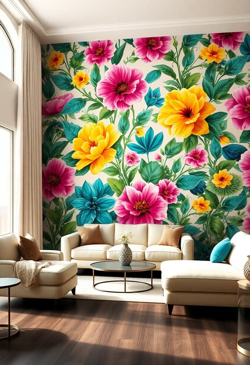 Floral Home Decor Ideas: Bold Floral Wallpaper