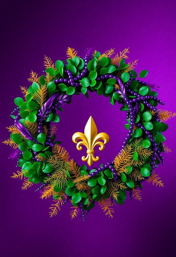 Mardi Gras Wreath Design Ideas: Traditional Mardi Gras Wreath