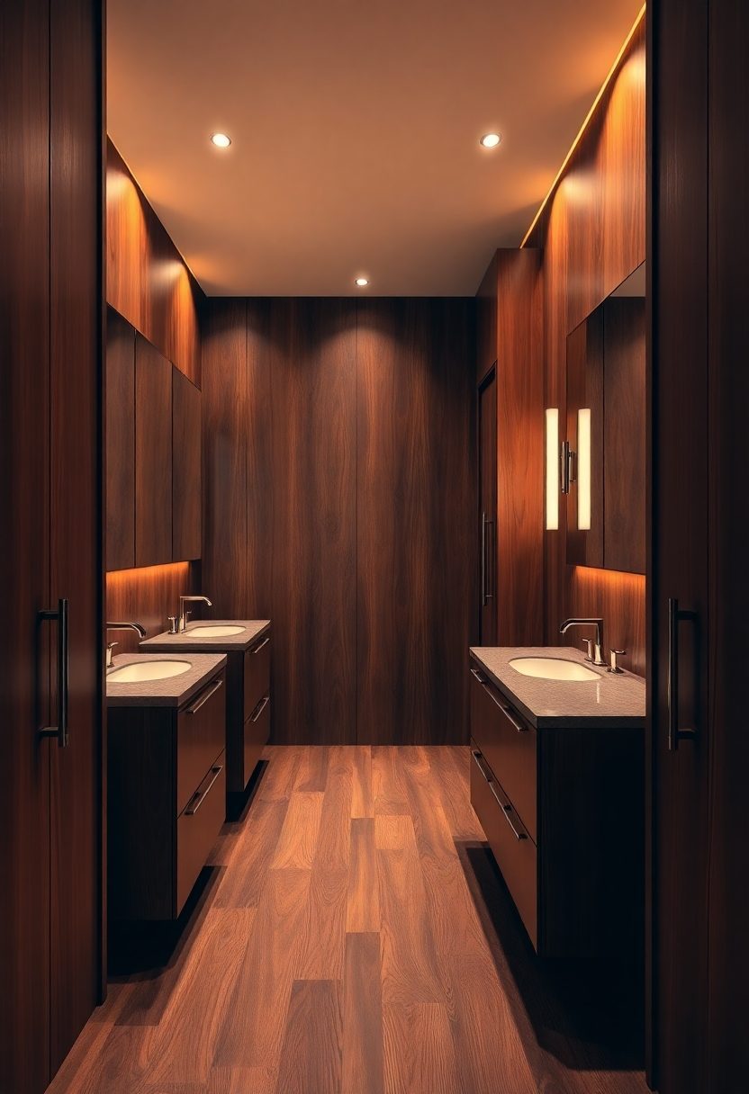 Luxury Bathroom Designs Ideas: Rich Wood Tones