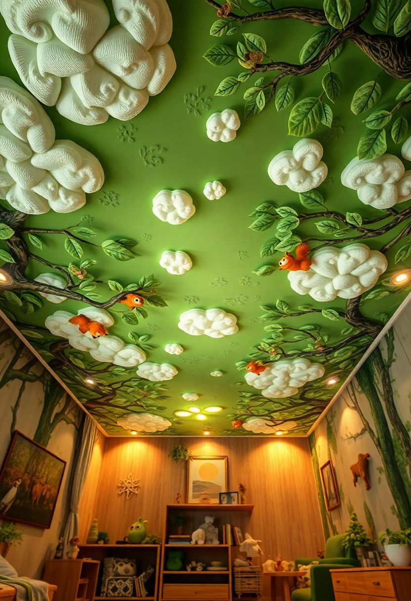 Kids Room False Ceiling Designs Ideas: Enchanted Forest False Ceiling Design