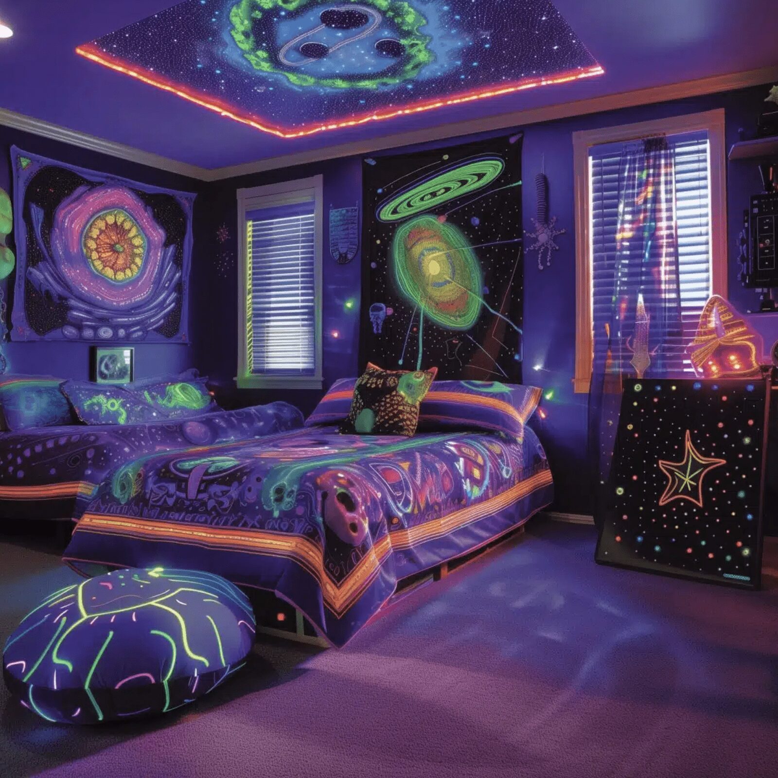 20 Jaw-Dropping 90s Whimsy Goth Bedroom Ideas 2025 13 Psychedelic Space Odyssey