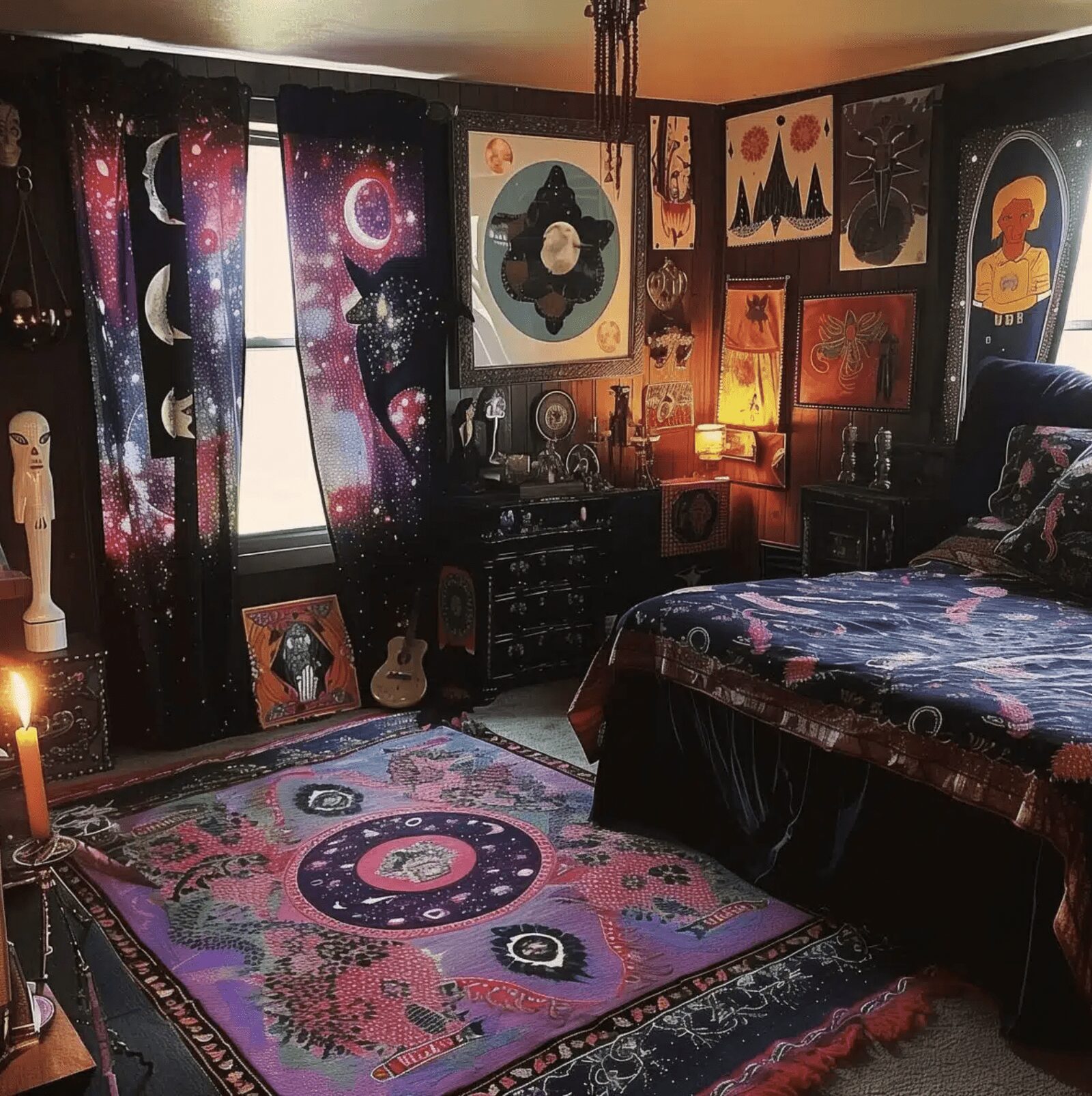 20 Jaw-Dropping 90s Whimsy Goth Bedroom Ideas 2025 15 Retro Cosmic Corner