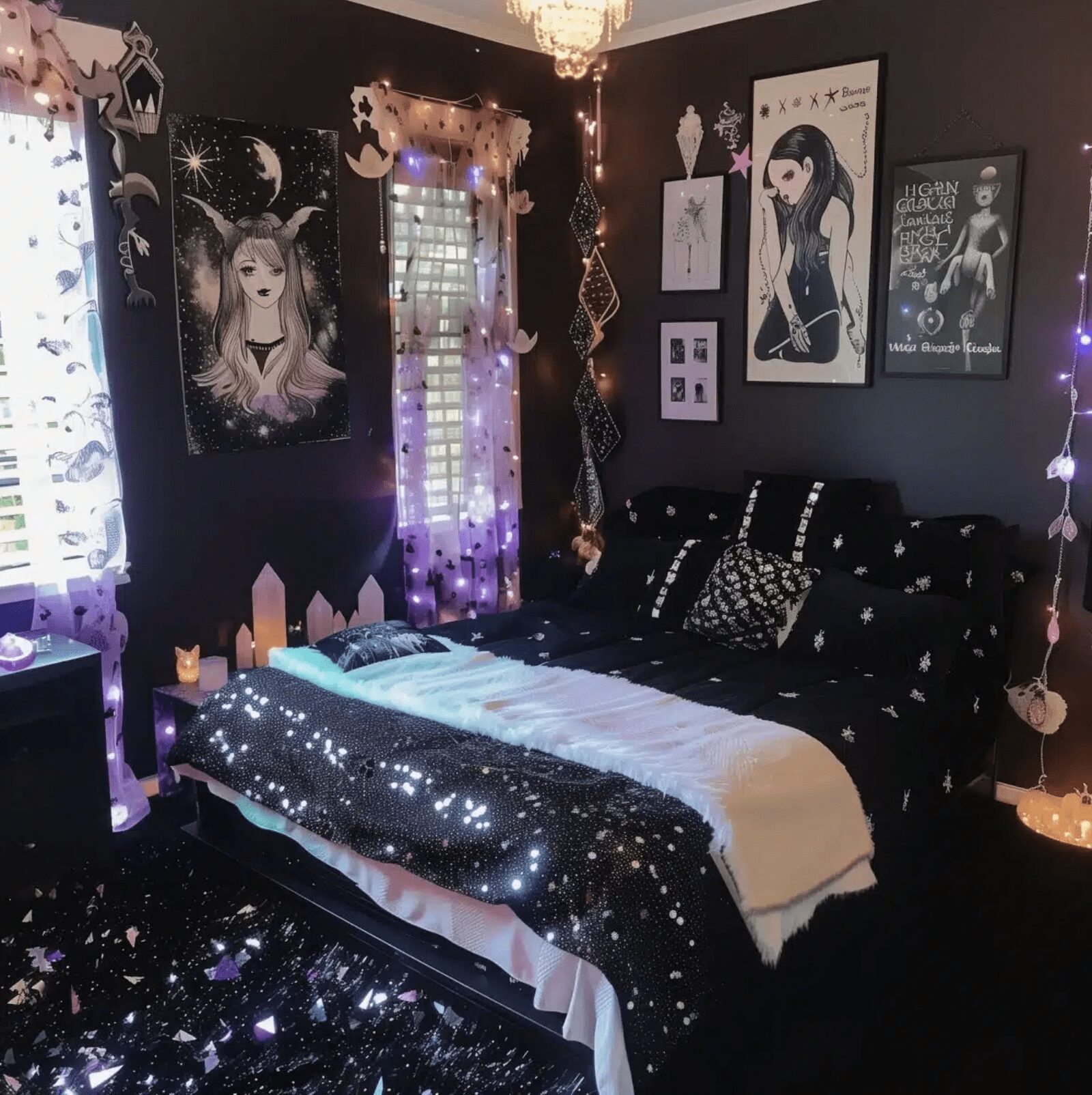 20 Jaw-Dropping 90s Whimsy Goth Bedroom Ideas 2025 16 Modern Witch’s Lair
