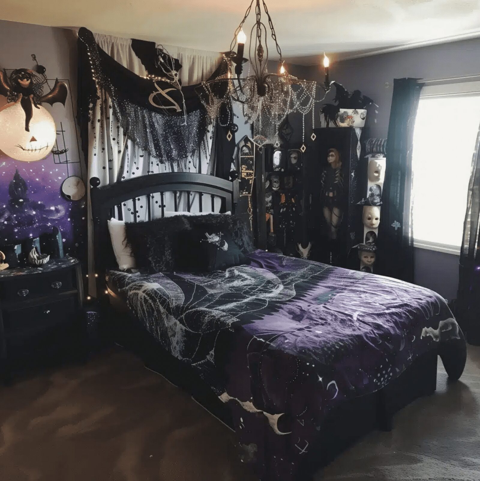 20 Jaw-Dropping 90s Whimsy Goth Bedroom Ideas 2025 19 Bewitching Moonlit Chamber