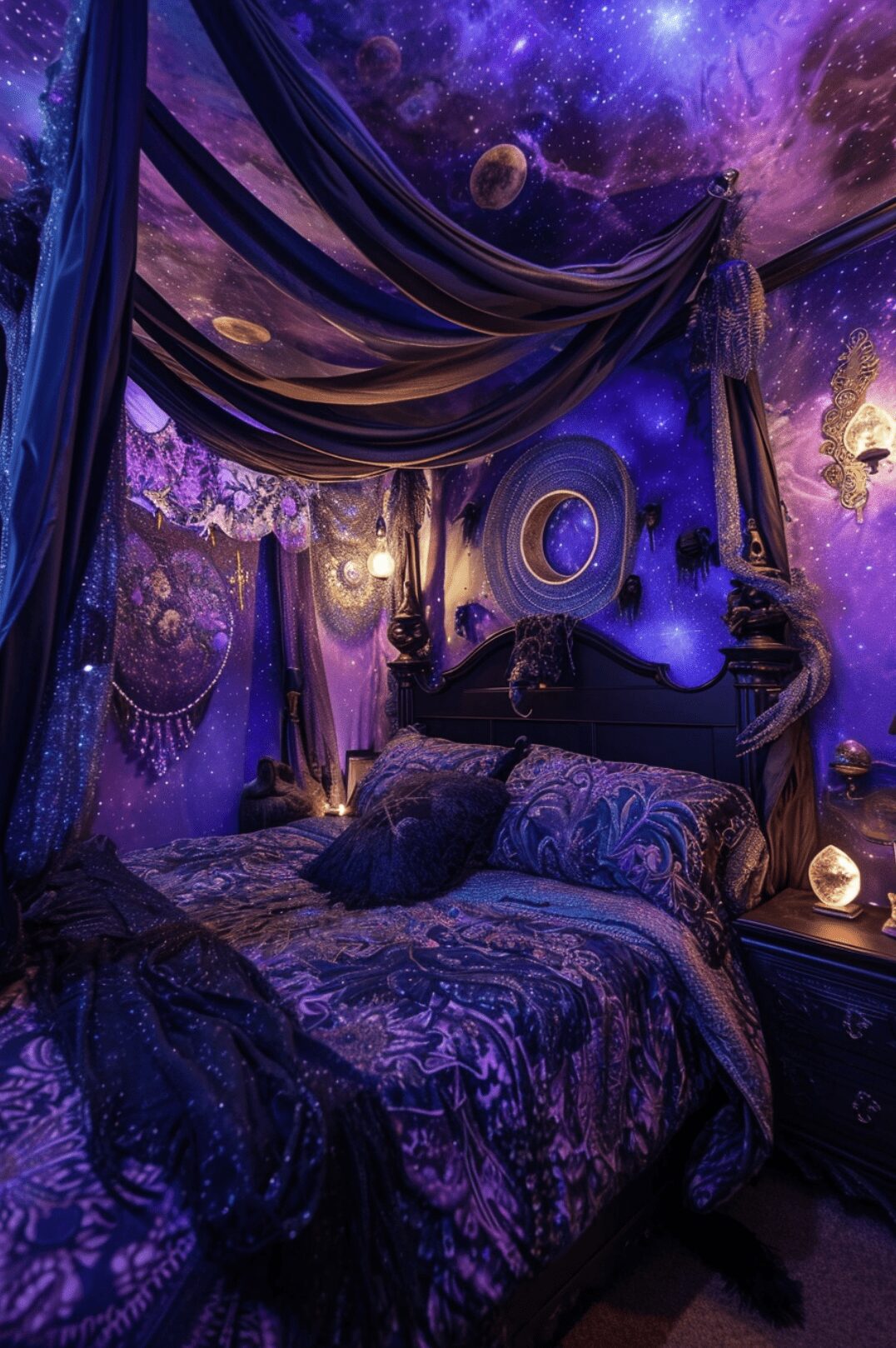 20 Jaw-Dropping 90s Whimsy Goth Bedroom Ideas 2025 5 Cosmic Enchantment Nook
