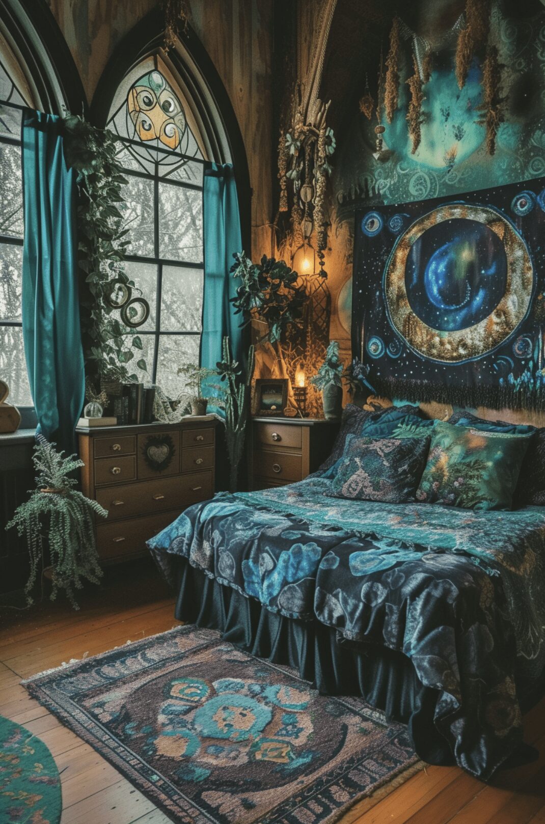 20 Jaw-Dropping 90s Whimsy Goth Bedroom Ideas 2025 6 Mystic Forest Retreat - Dark Academia