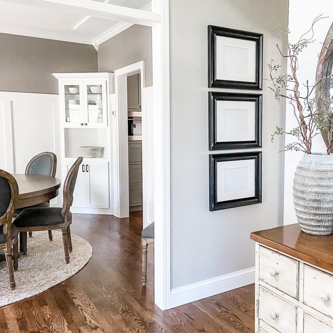 Geometric Grace With Hardwood Floor