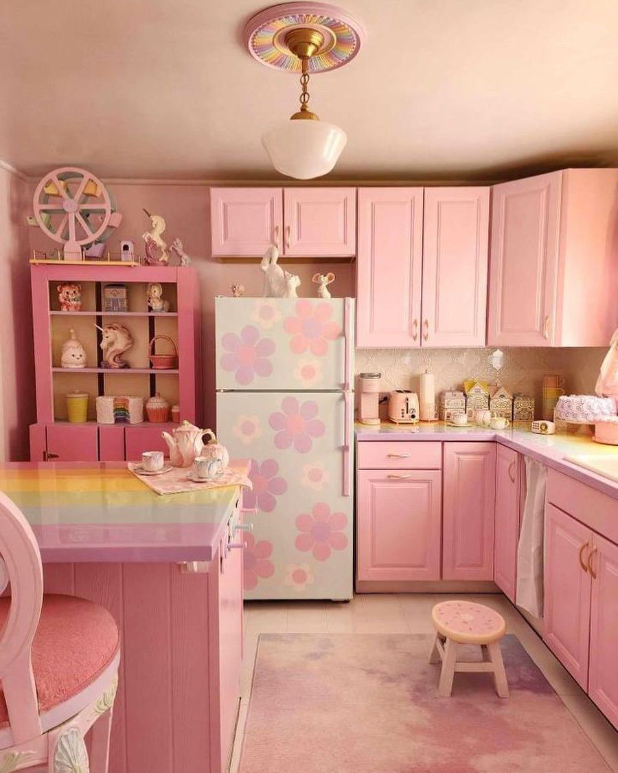 Stunning Pink Kitchens That Will Blow Your Mind in 2025 10 Floral Finesse in Pastel Pink