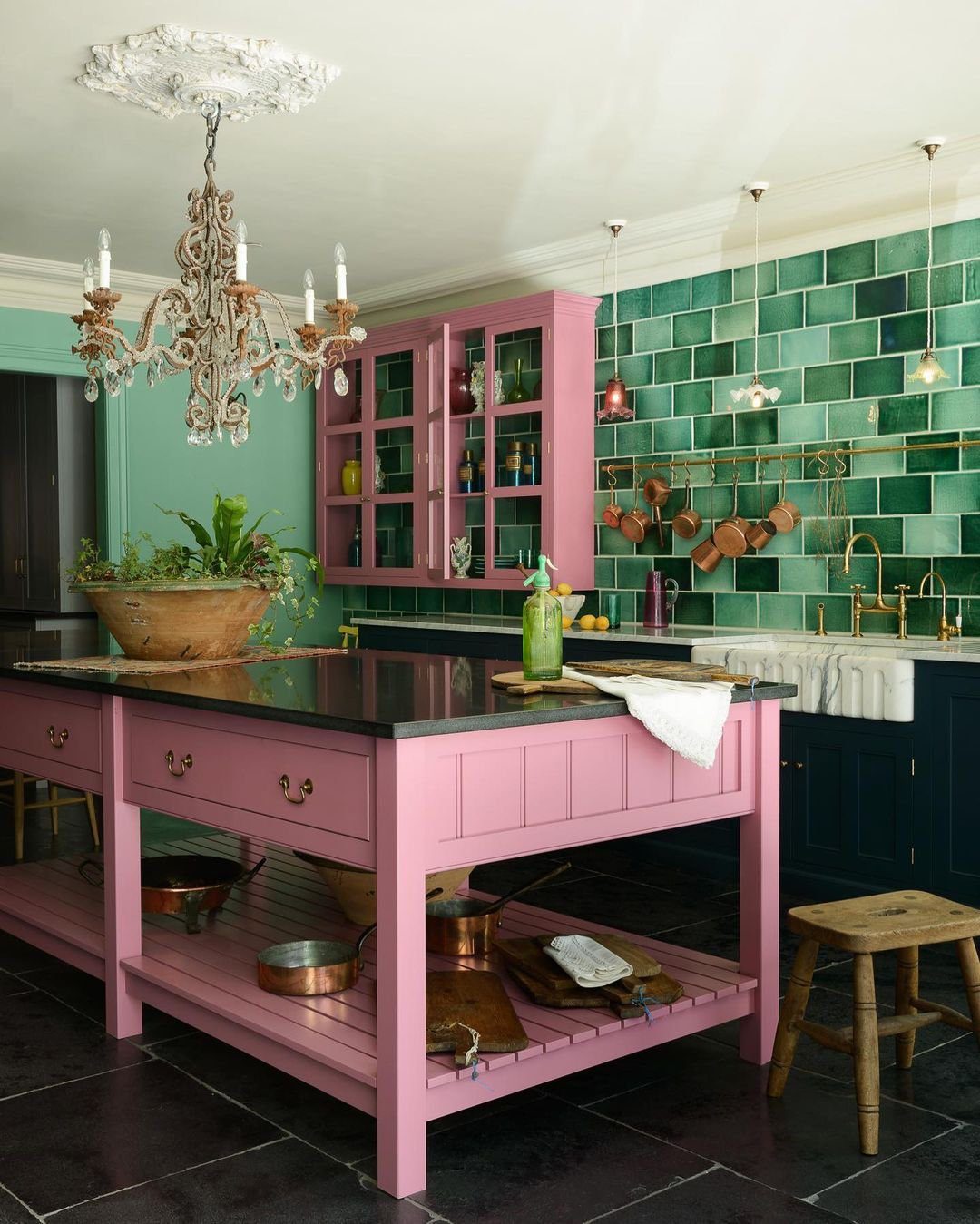Stunning Pink Kitchens That Will Blow Your Mind in 2025 13 Bohemian Rhapsody in Pink and Teal