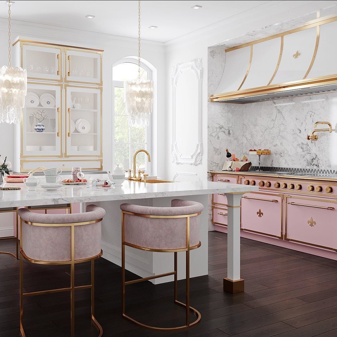 Stunning Pink Kitchens That Will Blow Your Mind in 2025 30 Opulent Chic with Blush and Gold Details
