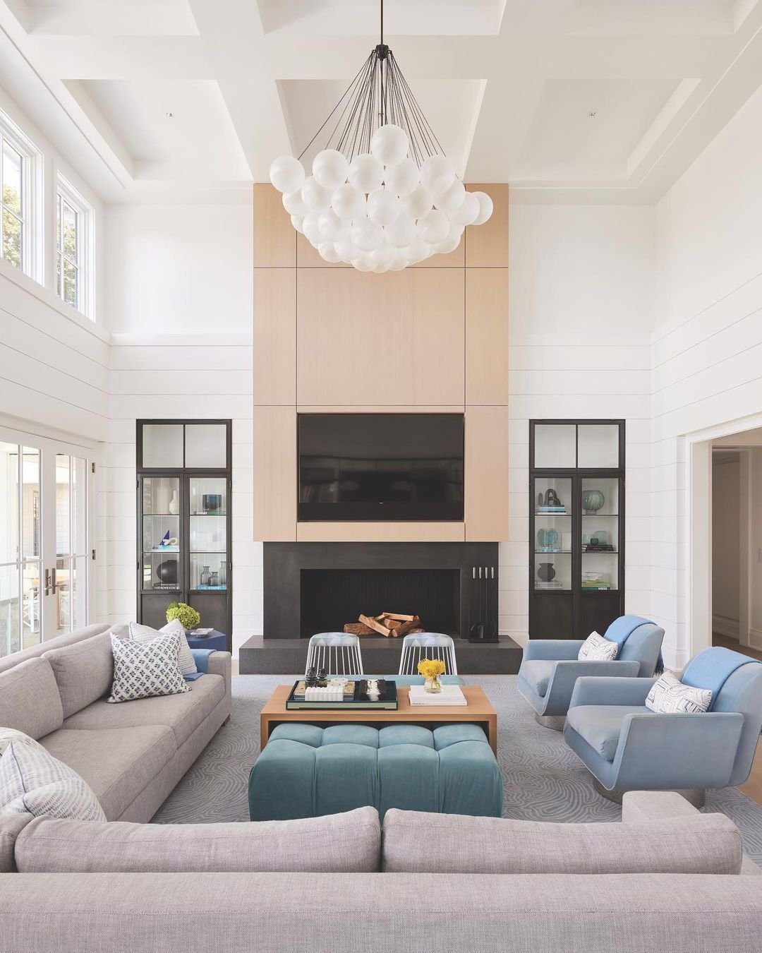 Modern Elegance with Functional Storage Fireplace TV Stand