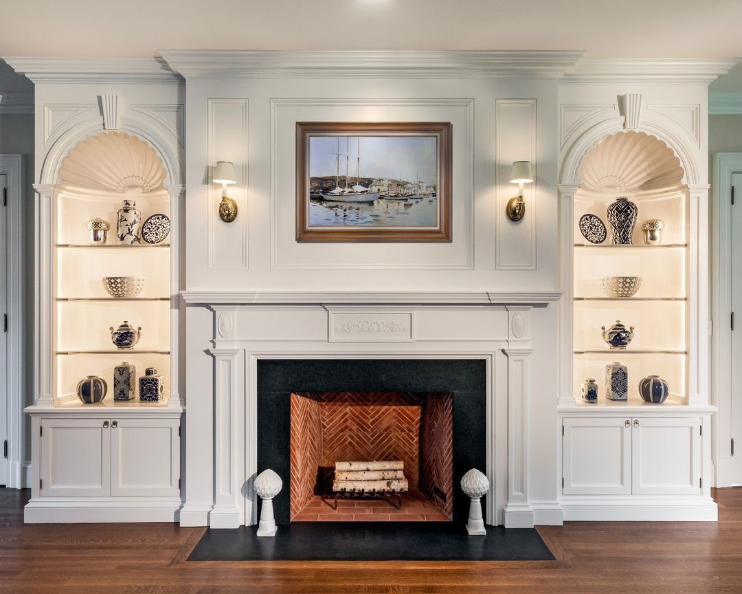 Rustic Charm with Built-in Electric Fireplace Cabinet