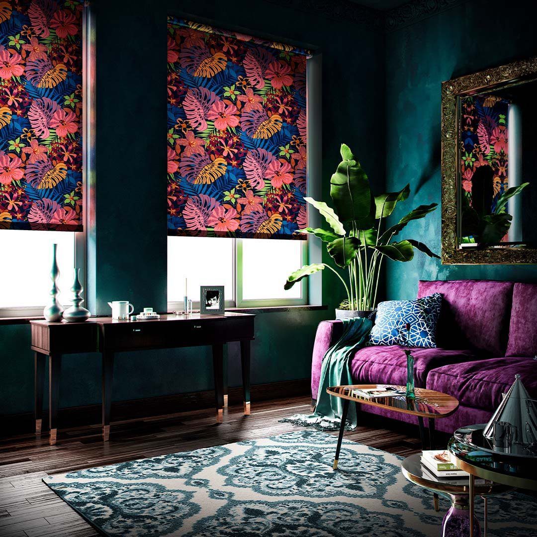 Amethyst and Teal Living: Vibrant Lounging Area