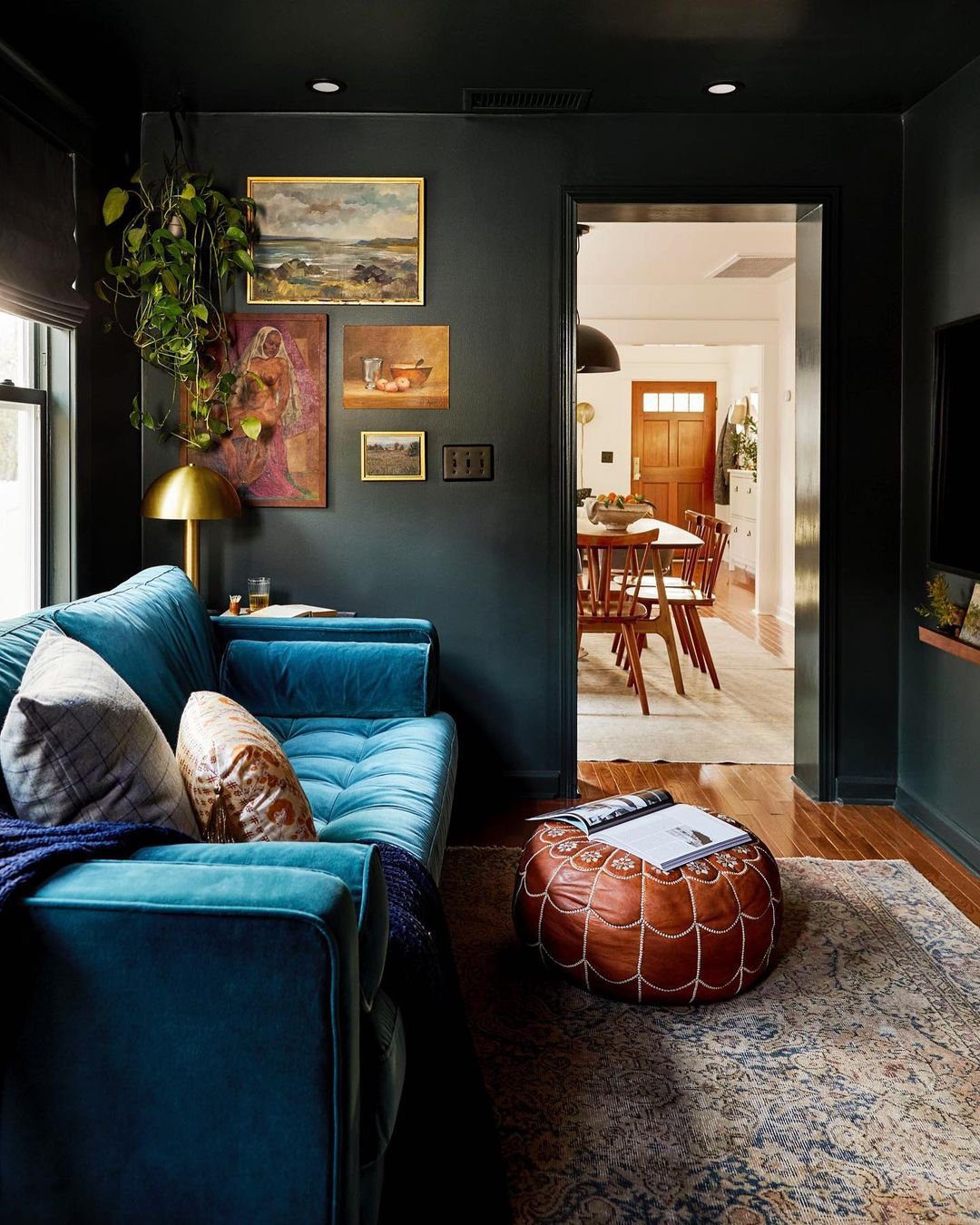 Indigo Intrigue: Cozy Nook with Artistic Flair