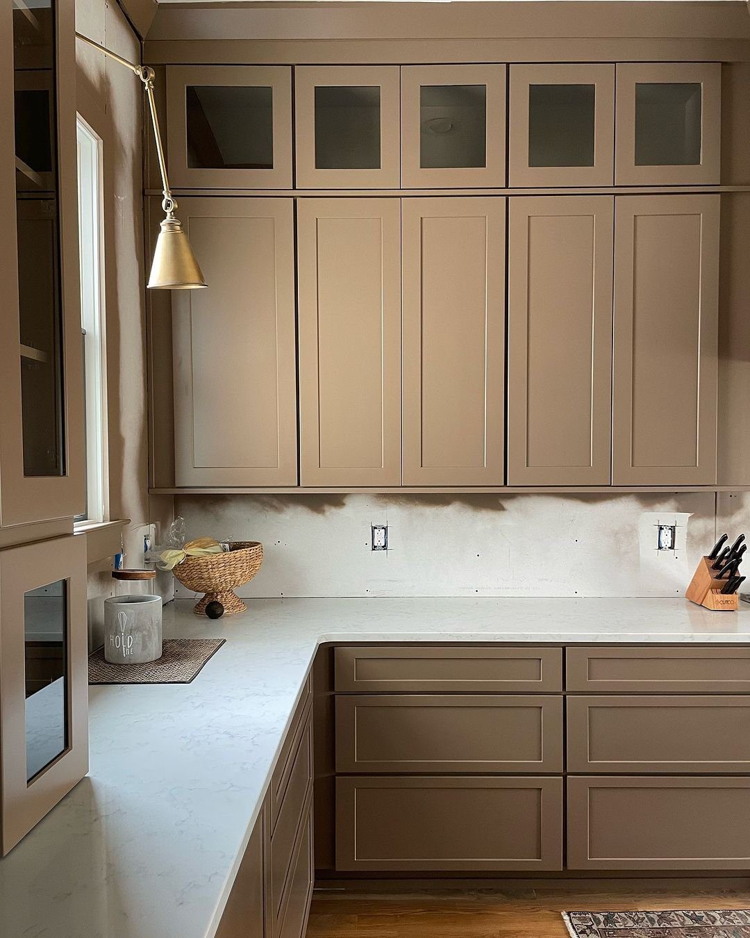 Stunning Partial Overlay Cabinet Ideas for 2025 19 Tranquil Taupe