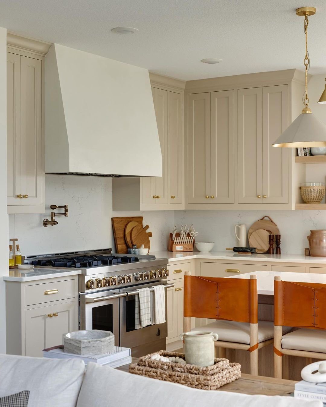 Stunning Partial Overlay Cabinet Ideas for 2025 23 Soft Neutral Tones