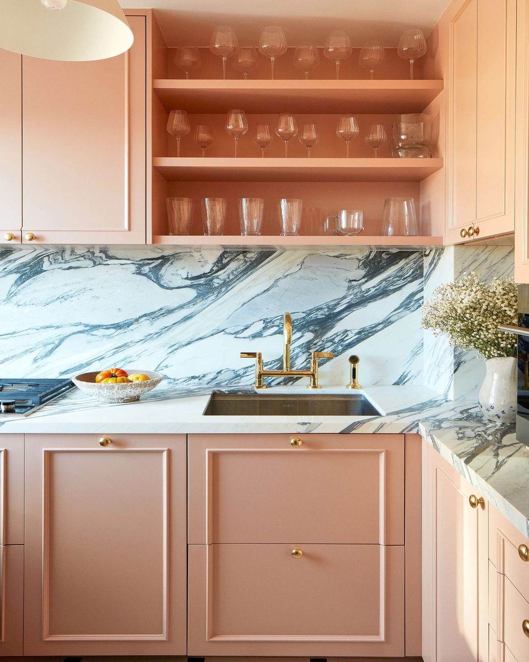 Stunning Partial Overlay Cabinet Ideas for 2025 29 Soft Pink Serenity