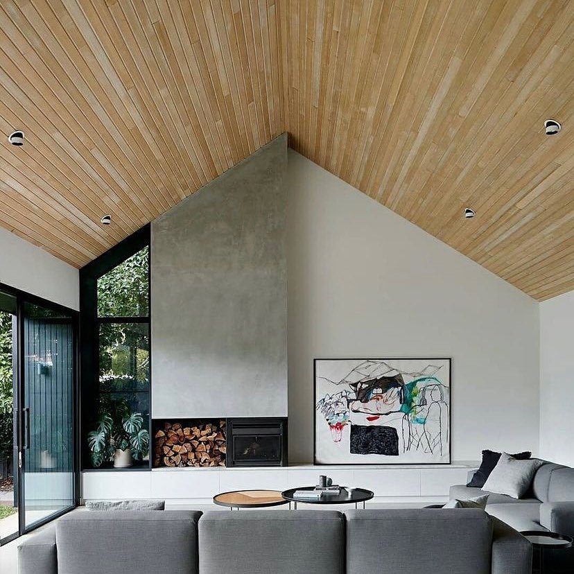 30 Jaw-Dropping Cathedral Ceiling Designs for 2025 15 Modern Living Room with Wooden Cathedral Ceiling