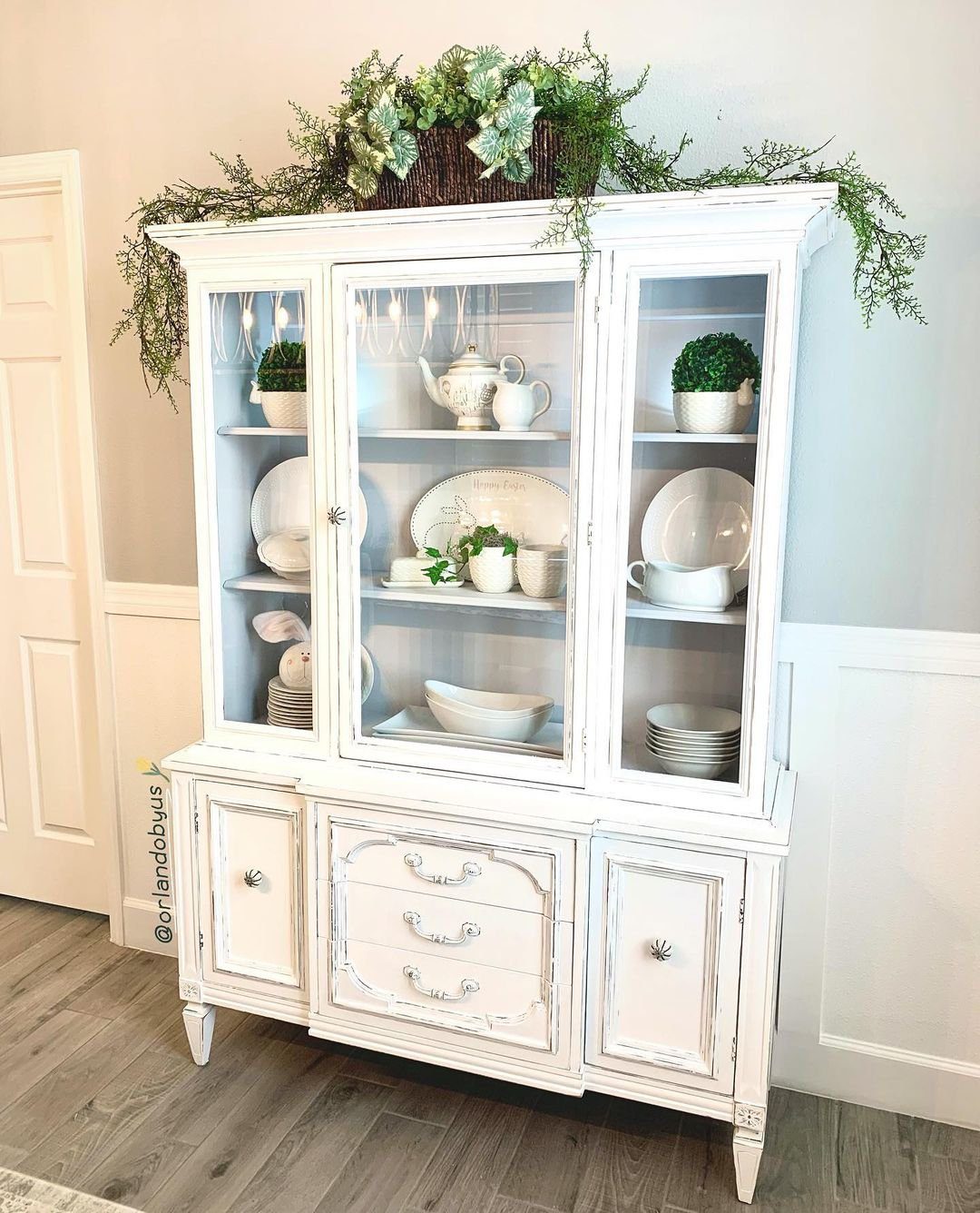 31 Jaw-Dropping China Cabinet Transformations for 2025 11 Vintage Vignette Kitchen Display