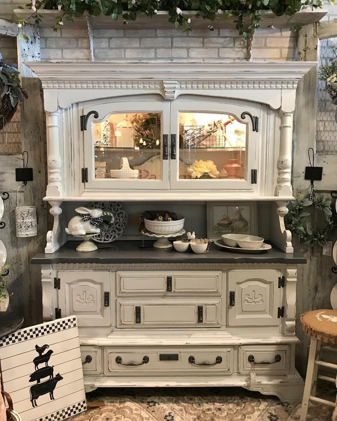 31 Jaw-Dropping China Cabinet Transformations for 2025 6 Shabby Chic Elegance Centerpiece