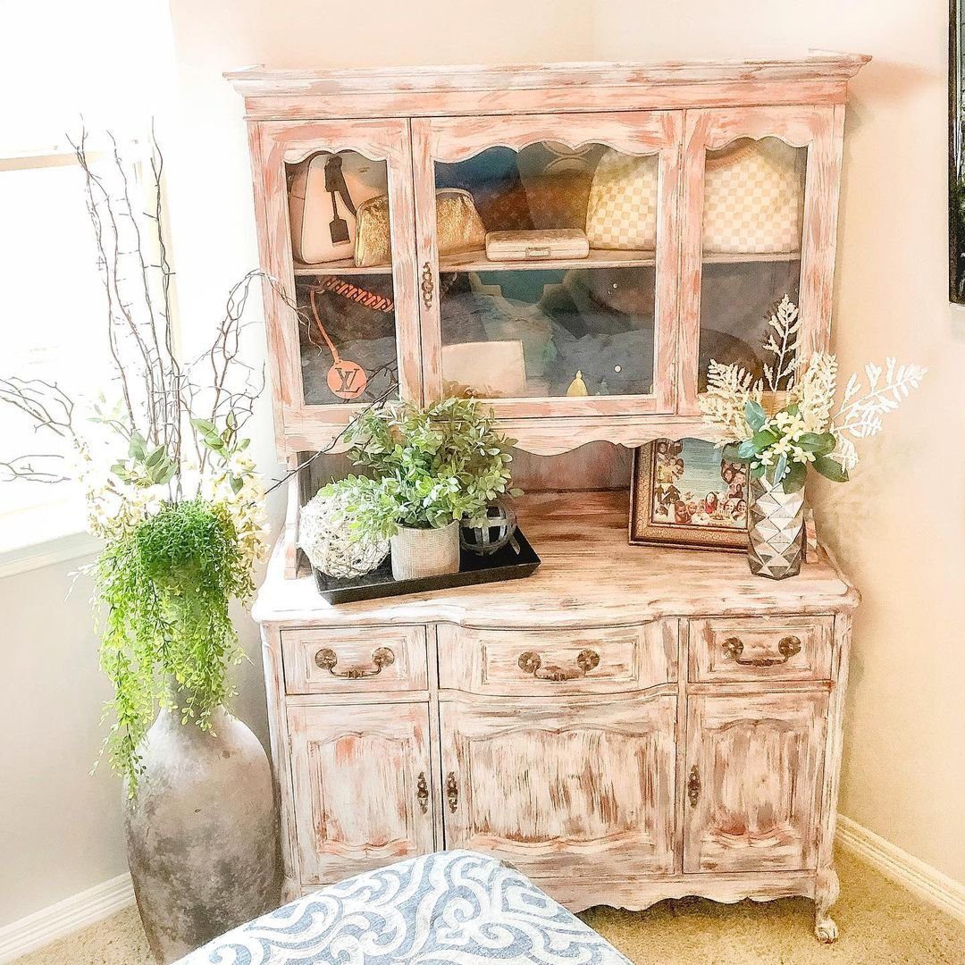 31 Jaw-Dropping China Cabinet Transformations for 2025 8 Shabby Chic Corner Curio